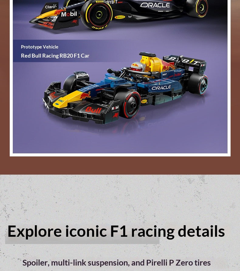 LEGO 77243 Speed Champions Oracle Red Bull Racing RB20 Modelos de Carro de Corrida de F1 - Conjunto de Construção para Adultos, Maiores de 18 Anos, 251 Peças