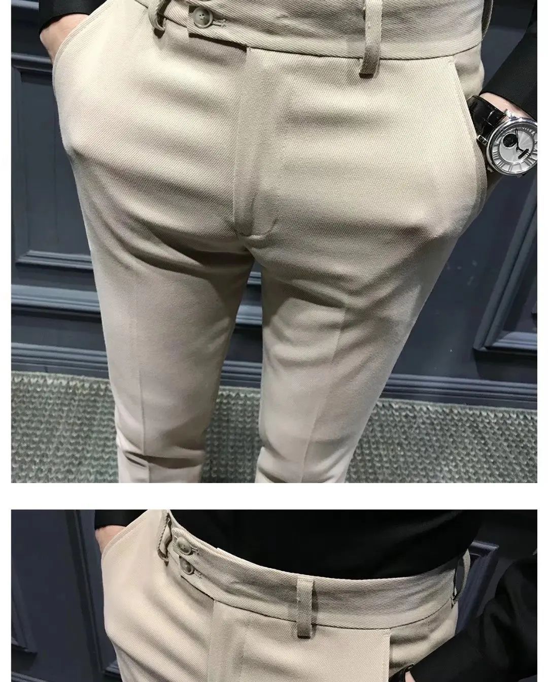 Summer Trousers For Men Korean Style Slim Fit Casual Pants Small Foot Nine Points Trendy White Suit Pants