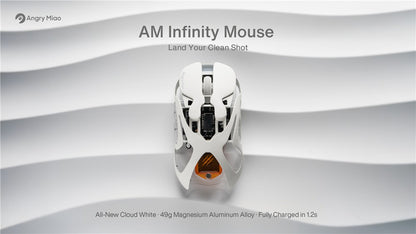Mouse Gamer Sem Fio Angry Miao Infinity Troca a Quente Metal Ultraleve Oco PAW3950 Dual 8K Com Fio Três Modos