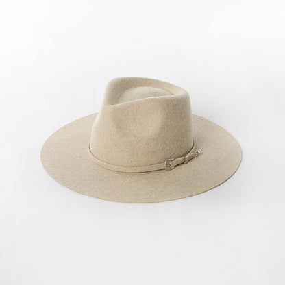 Chapéu Fedora de Feltro 100% Lã Australiana com cinto de feltro e aba larga de design moderno