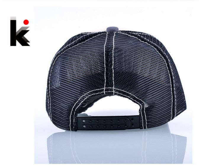 Fashion Unisex Patch Bones Wolf Embroidery Hip Hop Hats Breathable Mesh Baseball Caps Men Women Casquette Summer Trucker Gorras