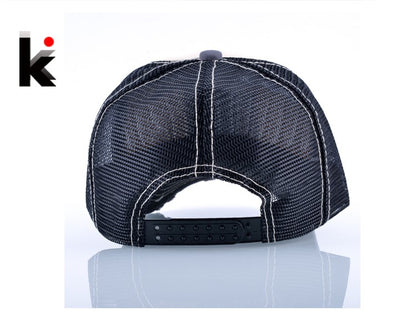 Fashion Unisex Patch Bones Wolf Embroidery Hip Hop Hats Breathable Mesh Baseball Caps Men Women Casquette Summer Trucker Gorras