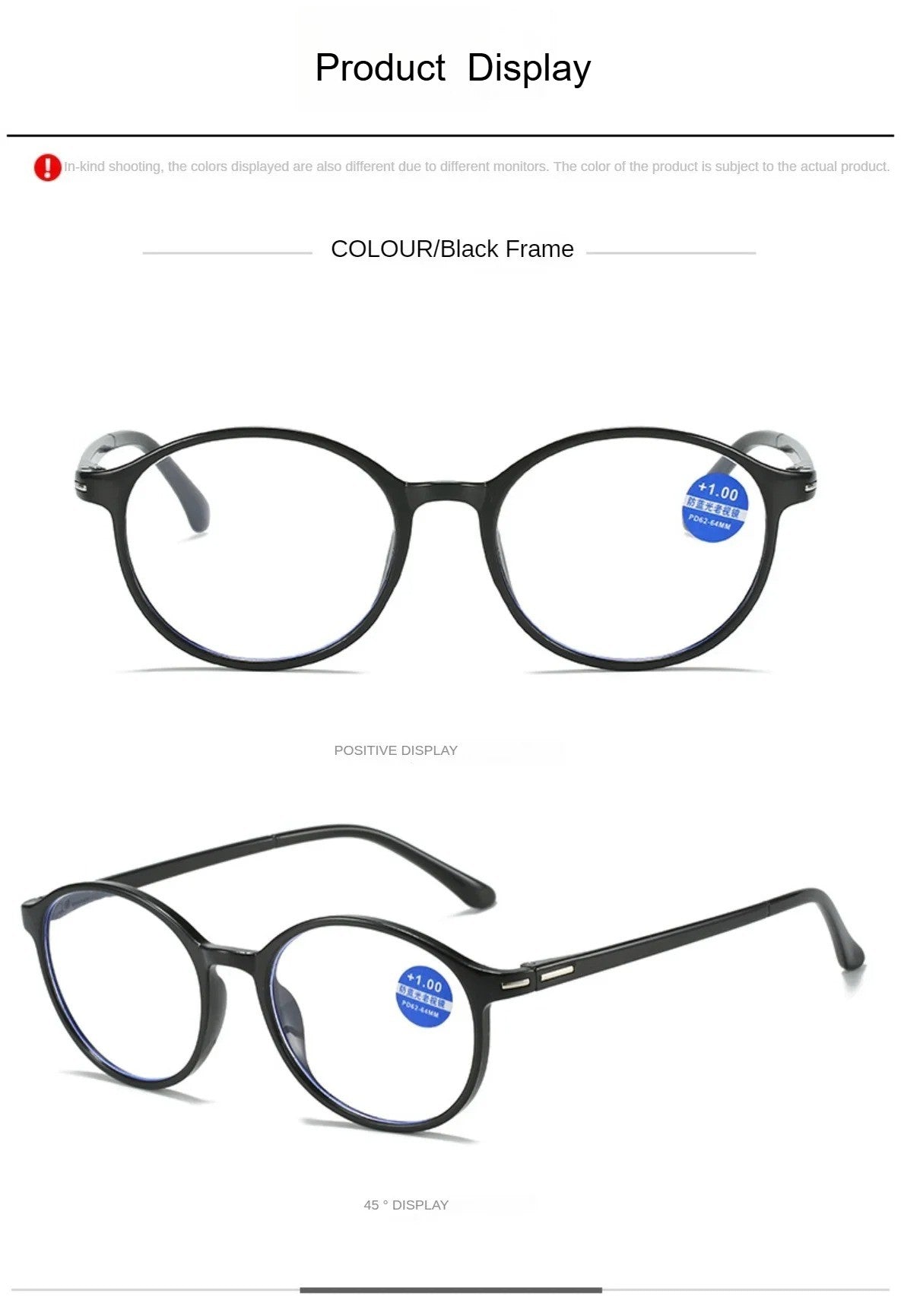 Presbyopia Eyeglasses for Man and Woman Unisex Comfortable Eyewear Ultra Lightweight Anti Blue Light Blocking HD Reading Glasses