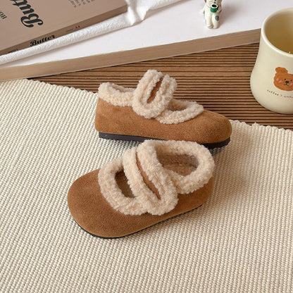 Children's Cotton Shoes 1-18 Years Old Beige Padded Thickened Boys Girls Walking Shoes Brown Soft Bottom Non-slip Kids Fur Shoes