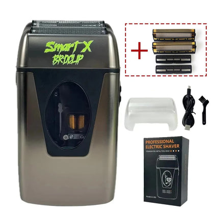 9000RPM BRDCLIP BRD999 Magnetic Motor Professional Electric Men's Beard Trimmer Double Foil Shaver USB Hair Cutting Machine