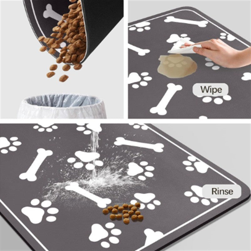 Tapete para Alimentação de Inverno - Jogo Americano Absorvente para Cães e Gatos com Parte Traseira Emborrachada Impermeável e Secagem Rápida