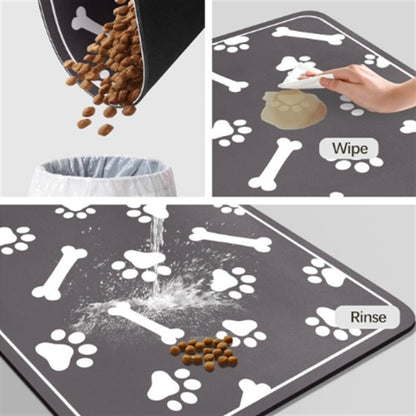 Tapete para Alimentação de Inverno - Jogo Americano Absorvente para Cães e Gatos com Parte Traseira Emborrachada Impermeável e Secagem Rápida