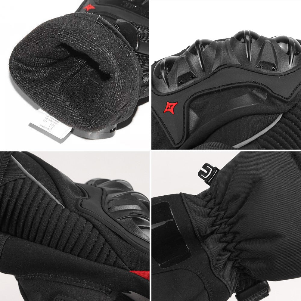 Luvas de Moto de Dedo Inteiro à Prova de Vento para Motoqueiros, Luvas de Moto Impermeáveis com Tela Sensível ao Toque, Luvas de Motocross de Inverno