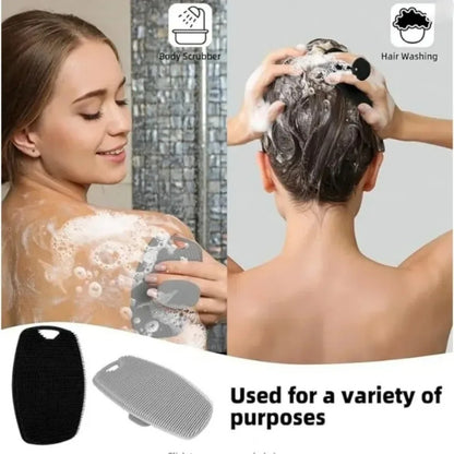 1 escova esfoliante de silicone macio, limpador manual para o corpo, cuidados com o corpo, esfoliante de banho, escova de massagem suave, universal