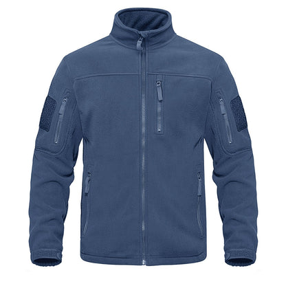 TACVASEN Full Zip Up Green Fleece Jacket Thermal Warm Work Coats Mens Zipper Pockets Jacket Hiking Training Outwear Windbreaker
