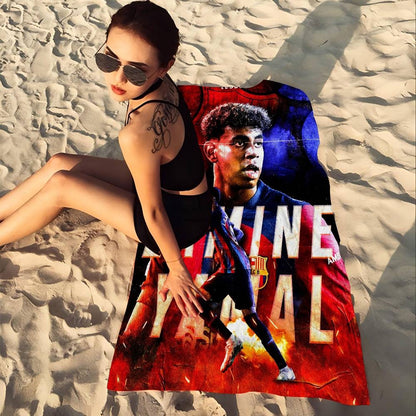 Popular Football Stars L-Lamine Y-Yamal Microfiber Beach Towel Absorbent dry Soft Yoga Swimming Resort Mountain Climbing Towel