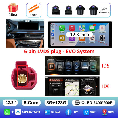para BMW X5 F15 X6 F16 2014 - 2018 Sistema NBT/EVO Rádio Multimídia para Carro Android 15 GPS Navegação 4G BT Carplay Auto Ferramentas