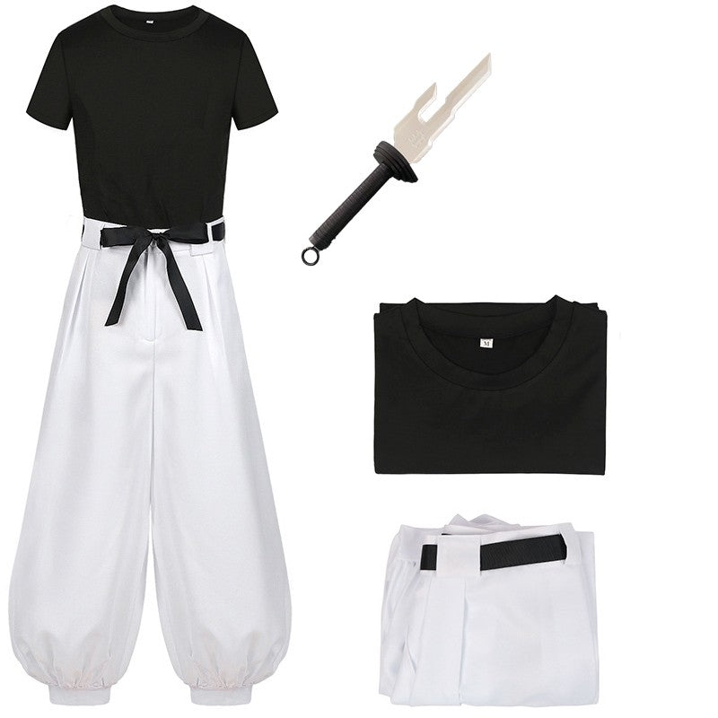 Jujutsu JJK Manga Anime Fushiguro Toji Satoru Gojo Cosplay Costume Wig T-shirt Pants Rose Net Halloween Christmas Gift