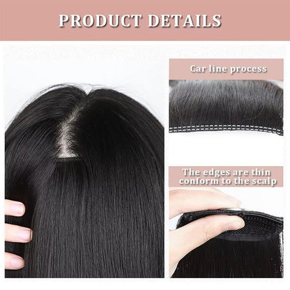 2 unidades de presilha de cabelo sintética, clipe único sem costura, almofada de cabelo artificial, extensões de cabelo natural, postiços para mulheres