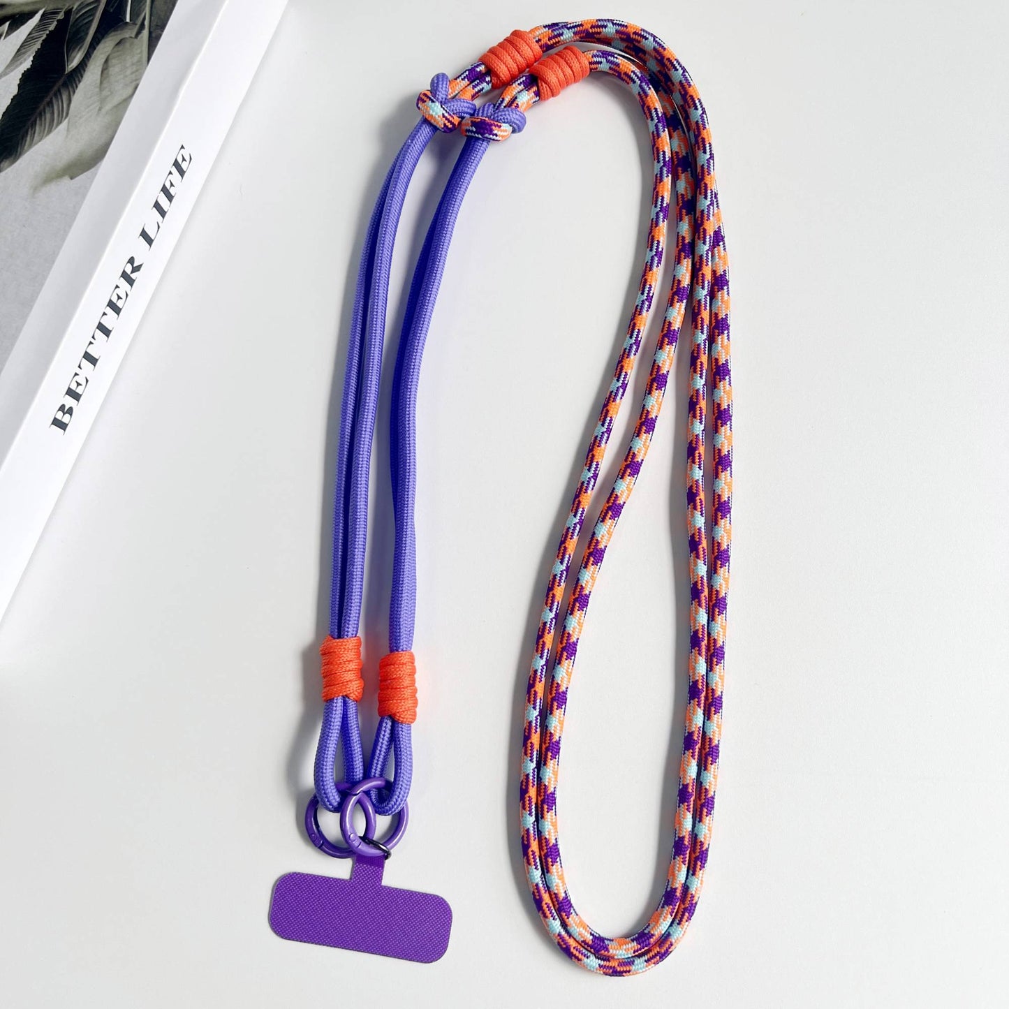 Personalized Trend Double Color Mobile Phone Universal Lanyard Diagonal Span Long Rope Shoulder Strap Rope Fashion Safety Rope
