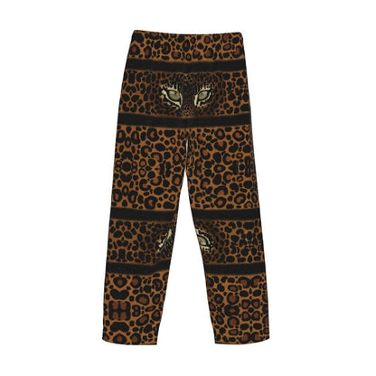 Custom Leopard Print Pajama Pants Men's Animal Skin Sleepwear Lounge Sleep Bottoms Stretch with Pockets