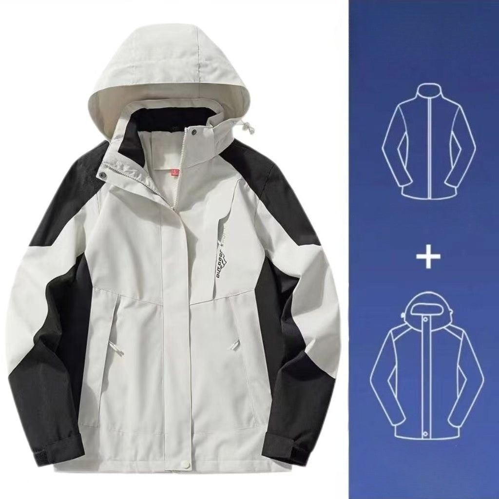 Men's Women's 2025 New Winter Jacket 3 in 1 Waterproof Windproof Detachable Outdoor Hiking Climbing Shell
