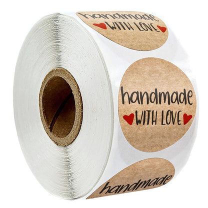 100-500pcs Vintage Kraft Paper Stickers Scrapbook Gift Stationery Label Stickers Handmade With Love Thank You For The Stickers