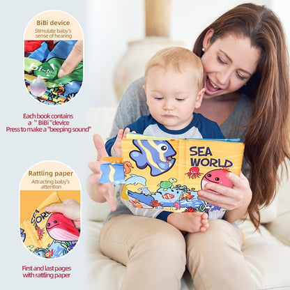 Baby Cloth Book Baby Toys 0-3 Year Old Infant Early Education Toys 6 Pages Cloth Book
