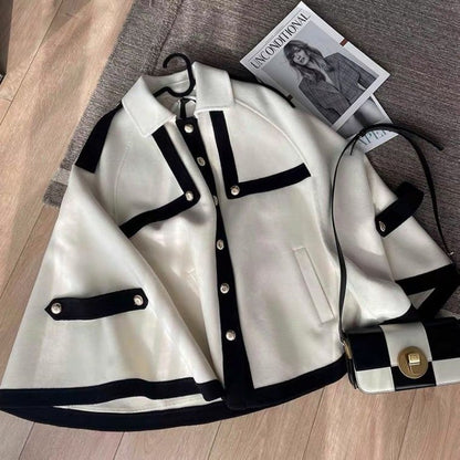 Wool Coats Women Fashion Temperament Cloak Coat Female Oversized Outwear 2025 Ropa Mujer Solid Color Korean Sweet Jackets Tops