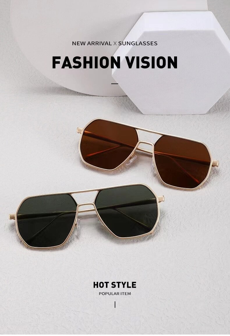 Óculos de Sol Retrô Masculino Grife Designer Alta Qualidade Armação de Metal Óculos de Sol de Proteção para Dirigir Óculos UV400
