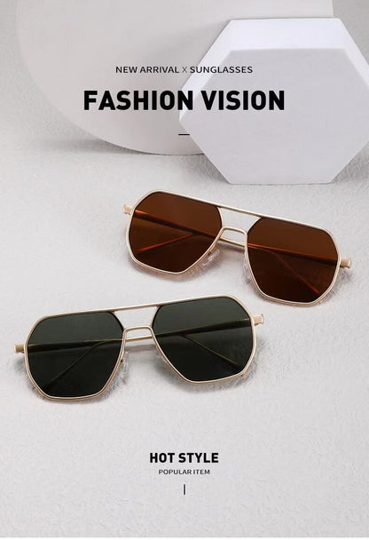 Óculos de Sol Retrô Masculino Grife Designer Alta Qualidade Armação de Metal Óculos de Sol de Proteção para Dirigir Óculos UV400