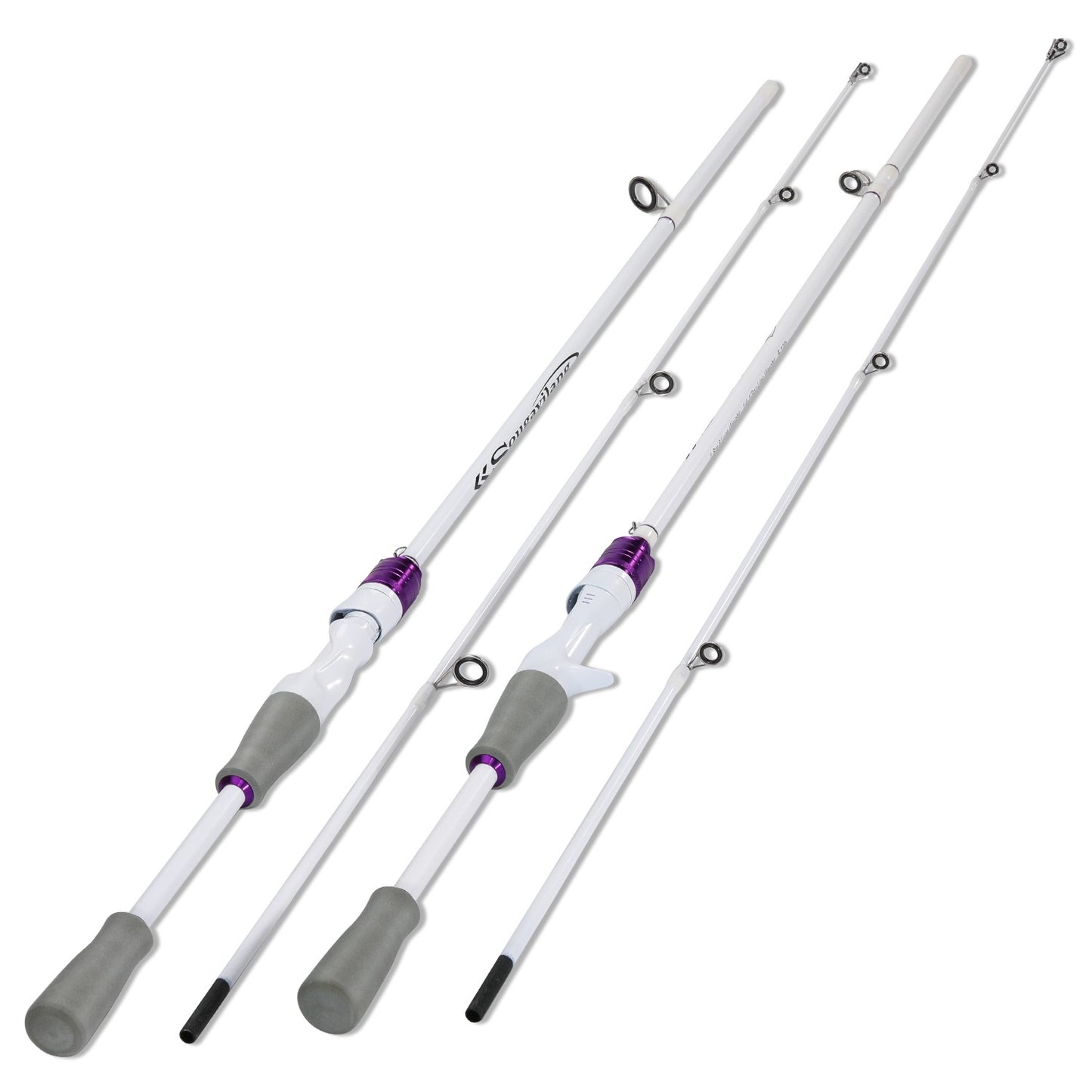 Vara de Pesca Sougayilang Casting/Spinning 2 Seções 1.8m Ultralight Carbono Cabo EVA para Várias Águas