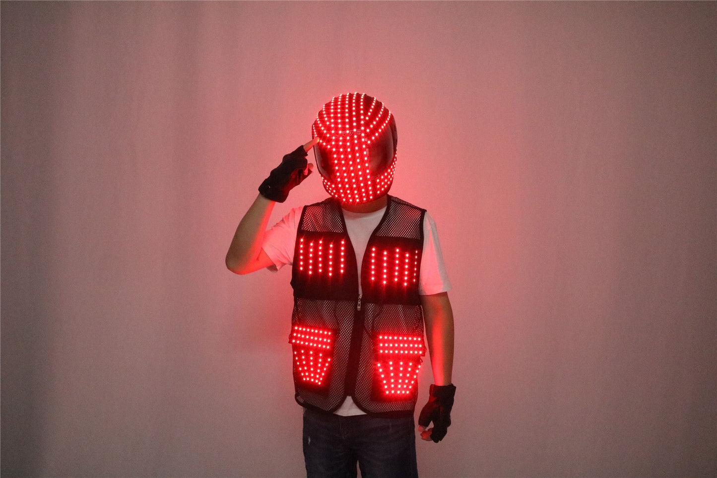 LED Robot Suit Stage Dance Costumes, Light Up Jacket, Strobe Luminous Clothing, Christmas and Halloween Party