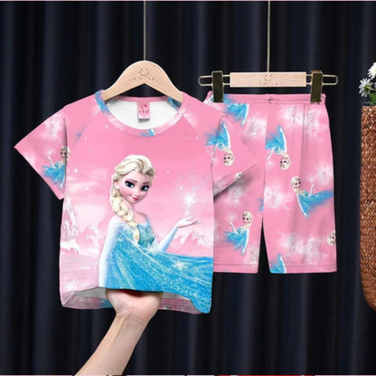 Summer Children Clothing Boys Girls Kids Clothing mermaid Sets Mikey Minnie Cartoon Suit Kid Sleepwear Short Sleeve Nighty