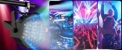 Datewink 4PCS 36LEDs Flat Par Lights With Bag RGB Stage Lighting Effect DMX512 For DJ Disco Wedding Party Nightclub Christmas