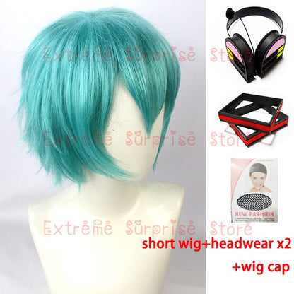 Female Miku Cosplay Wig 110cm Long Short Male Mikuo Cosplay Wig Heat Resistant Synthetic Wig Headwear Props
