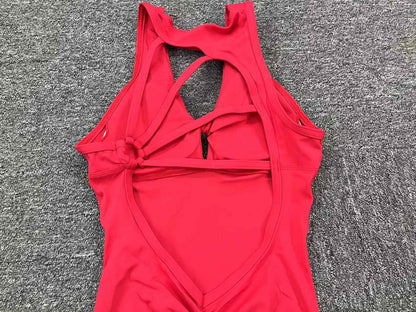 Sportswear Woman Gym Fitness Overalls Sporty Jumpsuit Women NEW Sport Set Women Yoga Clothes One Piece Outfit Purple Red