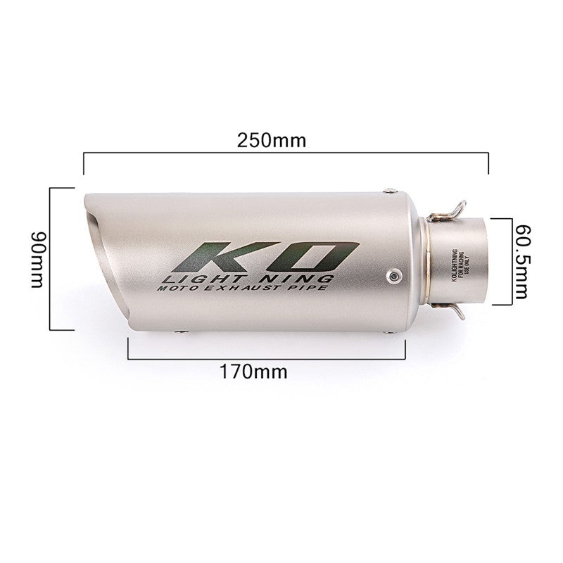 Universal 61 mm Exhaust Tail Pipe Motorcycle Stainless Steel Muffler Tips Blue Black Escape with Removable DB Killer