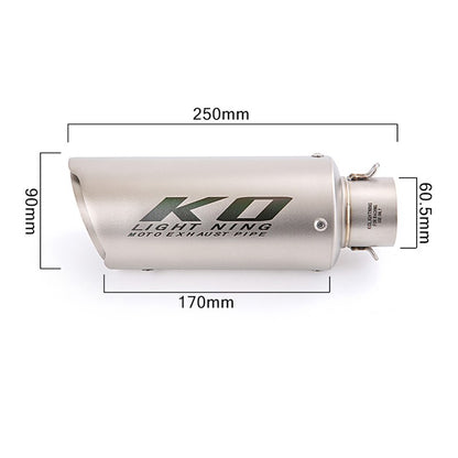 Universal 61 mm Exhaust Tail Pipe Motorcycle Stainless Steel Muffler Tips Blue Black Escape with Removable DB Killer