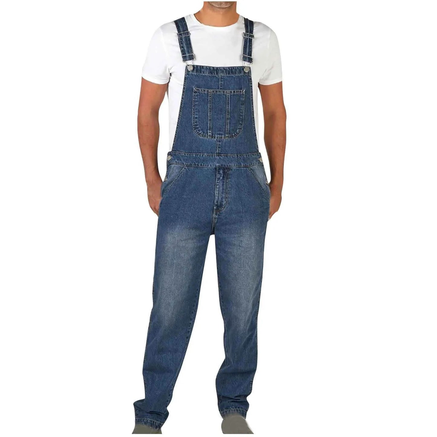 Calça Jeans Masculina Reta Larga Estilo Americano Vintage Macacão de Trabalho Casual