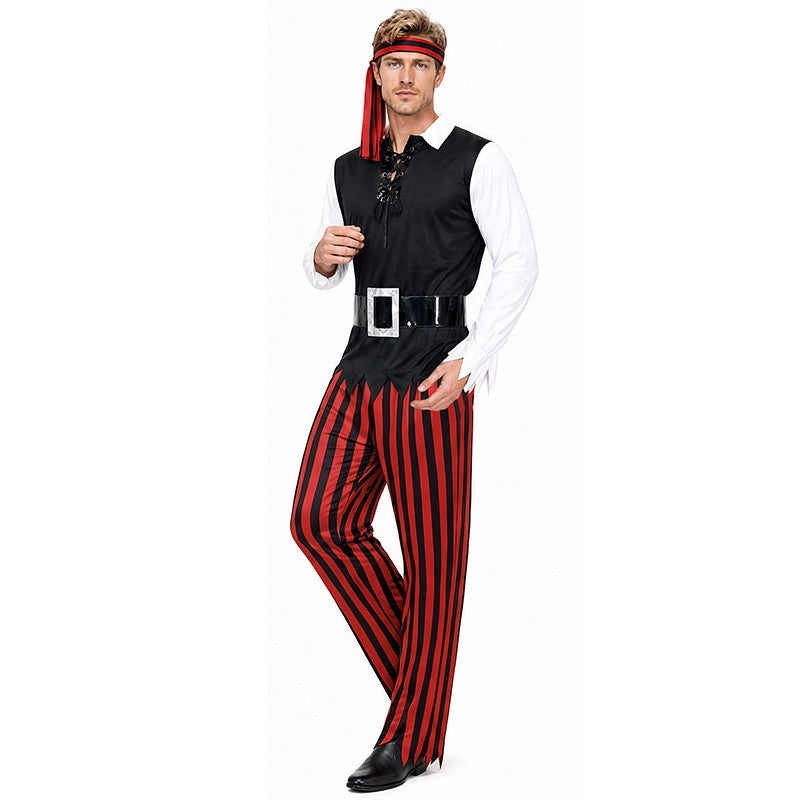 Pirates of the Caribbean cosplay costume Captain Jack Sparrow costume Halloween party performance men's suit