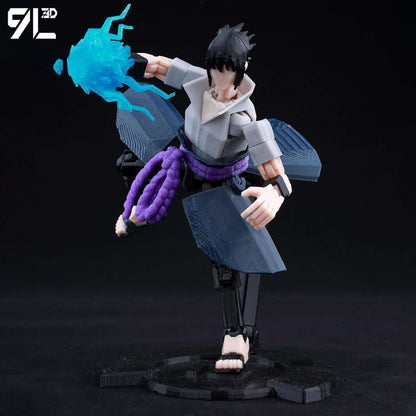 9L3D Lucky13 TITAN13 Rasengan Sasuke Uchiha 3D Figure - Susanoo & Fireball Jutsu Pose with Katana,Dummy13 T13 Anime Action Model