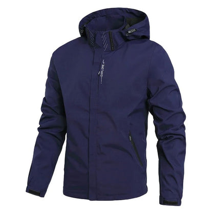 Spring Autumn New Men Casual Jacket Men Outdoor Windproof Waterproof Athletes Jacket Coat Detachable Hat Jackets Male M-5XL