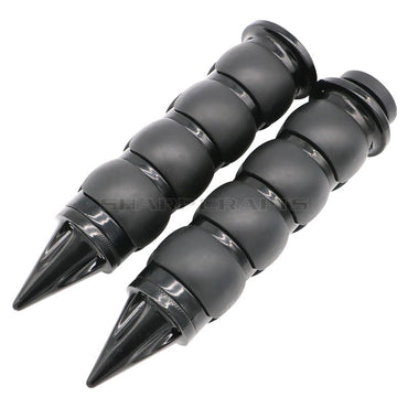 1" 25mm & 7/8'' 22mm Billet Rubber Flame Spike Hand Grips For Harley Honda Kawasaki Suzuki Yamaha  Bikes Cruiser Chopper Custom