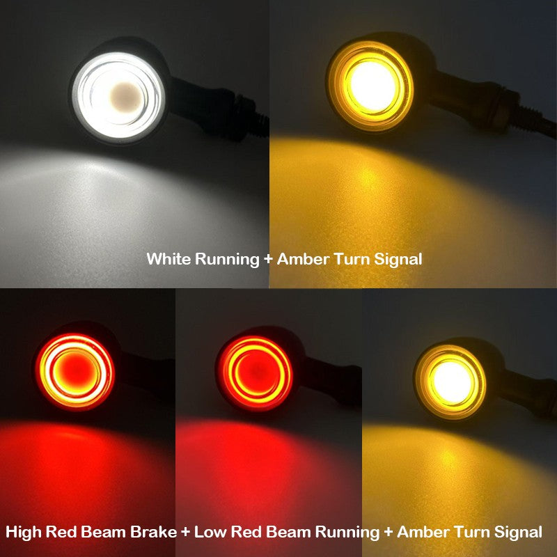 Front Rear LED Motorcycle Bullet Indicator Turn Signal Light 3 in 1 Running Brake Taillight Retro Integrated Light For Harley