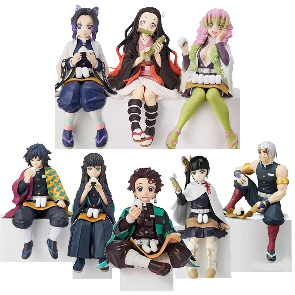 10-15cm Anime Demon Slayer Figura Kamado Tanjirou Nezuko Sentado Postura Action Figure PVC Modelo Boneca Coleção Brinquedo Presente Crianças