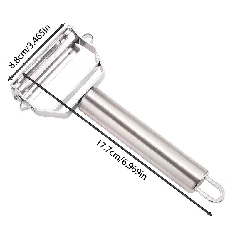 3-in-1 Stainless Steel Peeler - Multi-Function Vegetable Peeler, Julienne Slicer, Grater for Kitchen, Easy Grip Ergonomic Design
