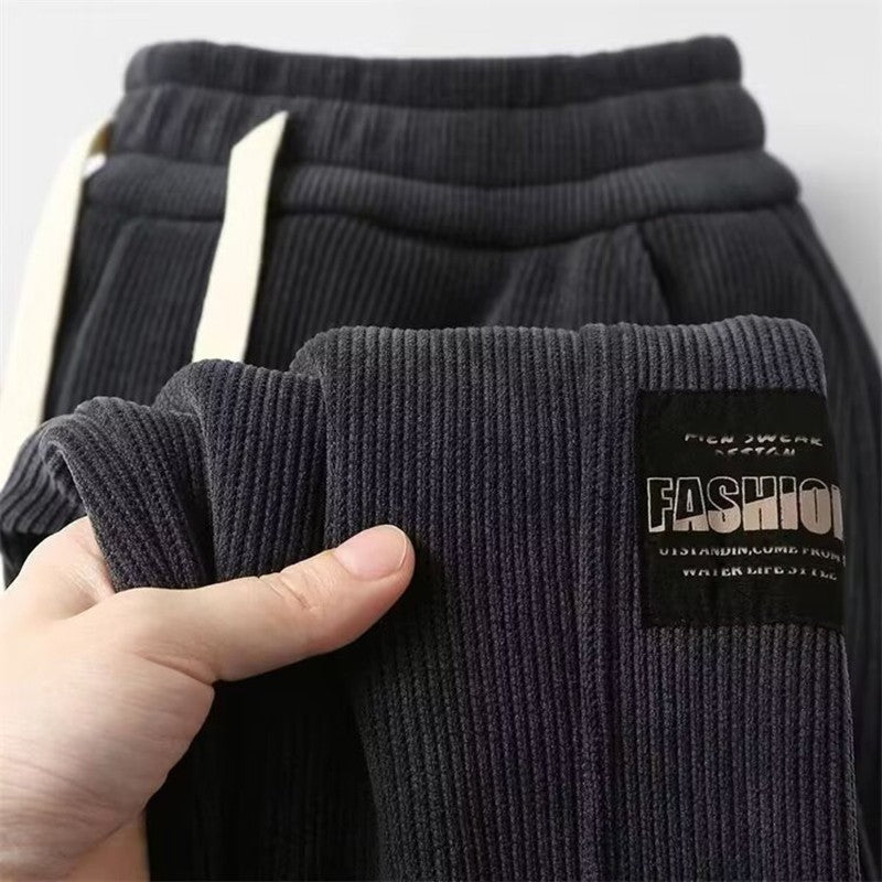 Calça Masculina Moletom Tech Fleece Bordado Sarja Folgada Jogger Calça Harem Masculina Outono Casual Calça Térmica Esportiva Solta