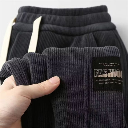 Calça Masculina Moletom Tech Fleece Bordado Sarja Folgada Jogger Calça Harem Masculina Outono Casual Calça Térmica Esportiva Solta