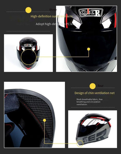 Capacete de Motocicleta Fechado com Bluetooth – Anti-Embaçante, Cobertura Total, Unissex (Homens e Mulheres)
