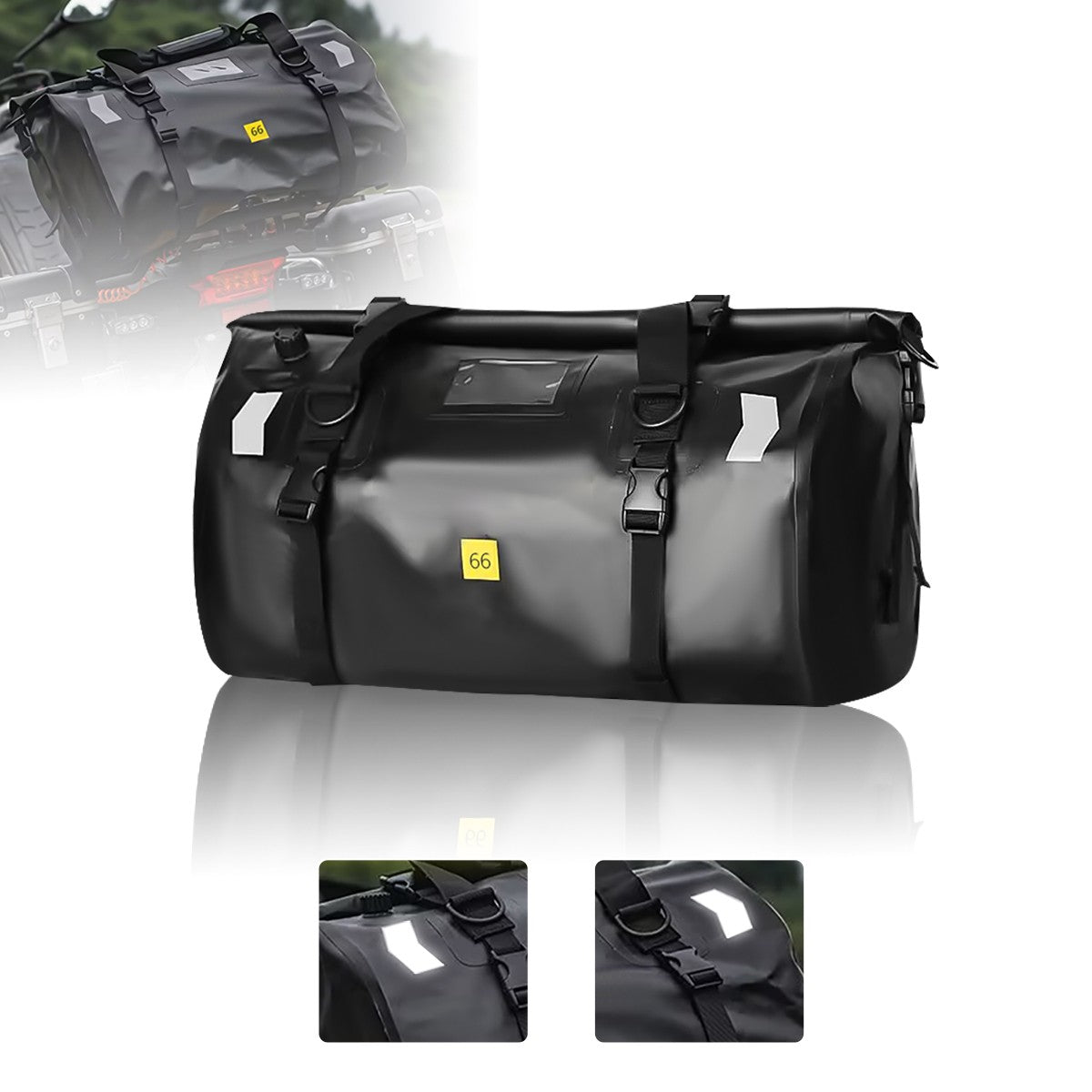 Motorcycle Waterproof Tail Bag Travel Outdoor Dry Luggage Roll Pack Bag 20 /40/66 Motorbike Luggage Backpack Motorcycle Seat Bag