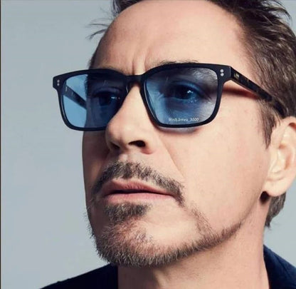 fashion rectangle rivet Tony Stark Sunglasses 2022 brand designer retro Iron Man Glasses vintage oculos de sol masculino uv400
