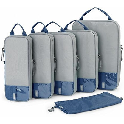 BAGSMART 6 Set Compression Packing Cubes for Travel Lightweight Luggage Organizer Bags Durable Space Saver Bags Travel Essential