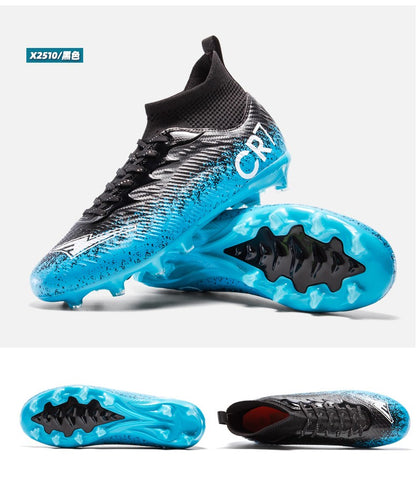 Men's High Tops Lace Up Soccer Cleats, Lightweight Professional Athletic Football Cleats Mens Athletic Shoes for Training Soccer