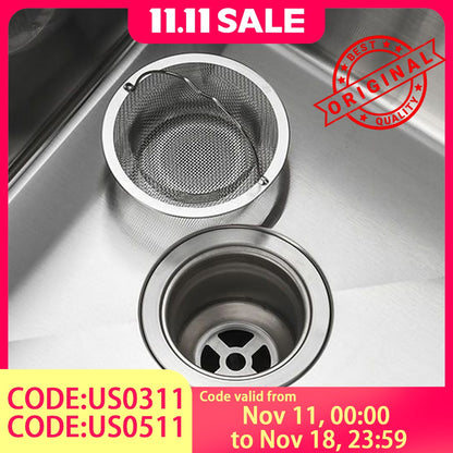 2-Piece Sink Drain Strainer - Food-Grade Stainless Steel, Anti-Clog, Easy to Clean for Kitchen Sinks/Bathroom Vanity Sinks